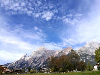 View of mountain against cloudy sky