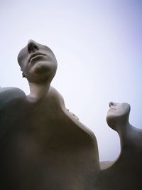 Low angle view of statue against clear sky