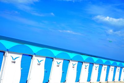 Low angle view of blue water against sky