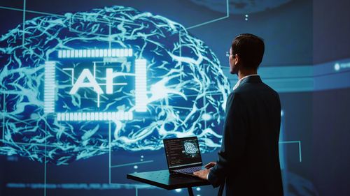 Man using laptop