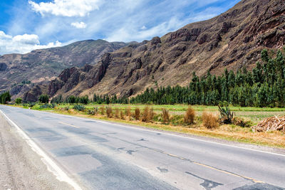 Country road leading towards mountains