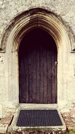 Closed door of old building