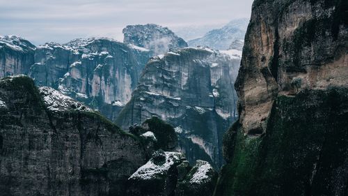 Panoramic view of rocky mountains against sky