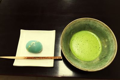 Close-up of tea served on table