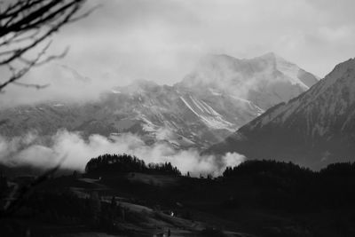 Scenic view of mountains against sky