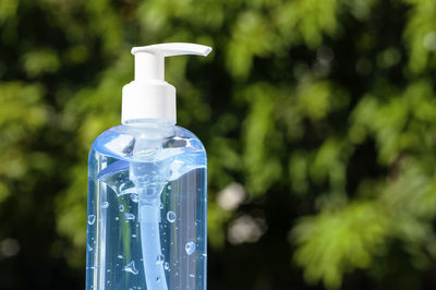 Close-up of bottle against blurred background