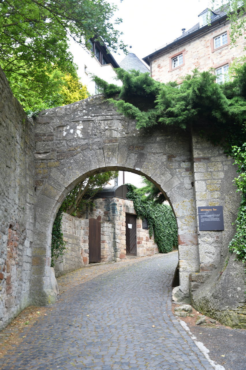 FOOTPATH AMIDST BUILDINGS IN CITY