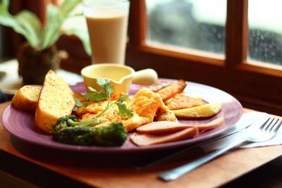 Close-up of served food