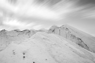 Scenic view of snow covered mountain against sky