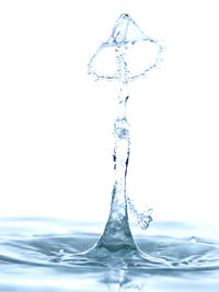 Close-up of water drops on white background