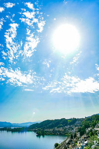 Scenic view of sea against sky on sunny day