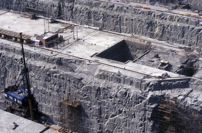 High angle view of incomplete construction site