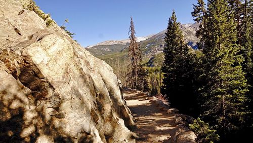 Scenic view of mountains against clear sky