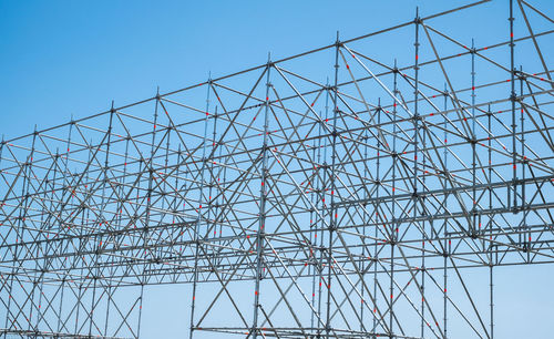 Part of modern scaffolding at a construction site