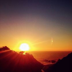 Scenic view of sea at sunset