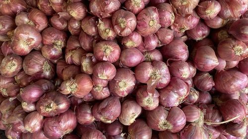 Full frame shot of onions for sale at market stall