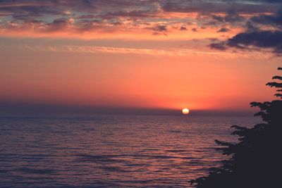 Scenic view of sea at sunset