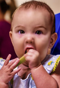 Close-up portrait of cute baby girl