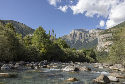 Panoramic shot of rocks against sky