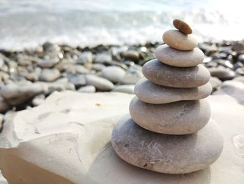 Stack of stones on beach