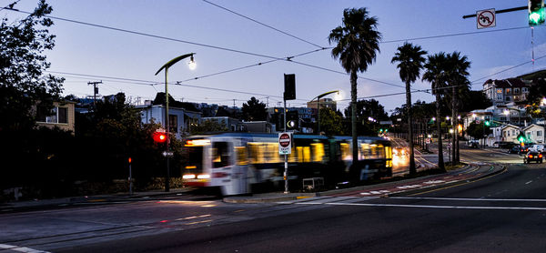 Cars moving on road at night