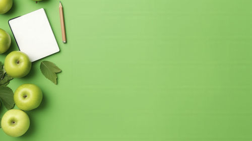 Directly above shot of christmas decoration on table