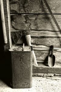 Close-up of wooden bench