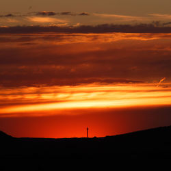 Scenic view of dramatic sky during sunset