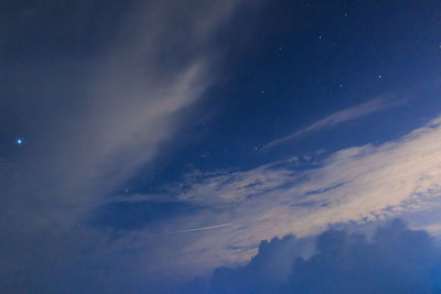 Stars and star trails in sky