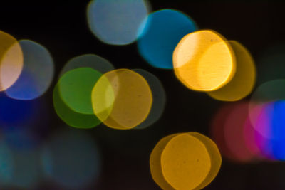 Defocused image of multi colored lights