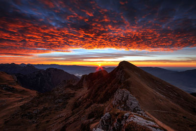 View of mountain against cloudy sky