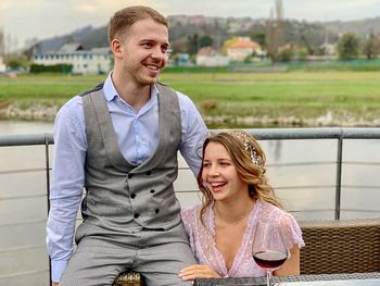 Portrait of smiling young couple