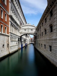 Bridge over canal in city