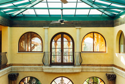 Low angle view of window in building