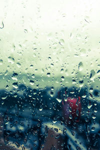 Close-up of water drops on glass