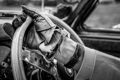Close-up of vintage car