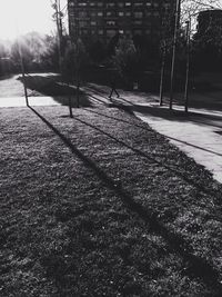 Empty road in city