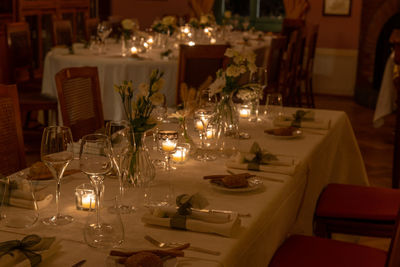 Table prepared for the wedding