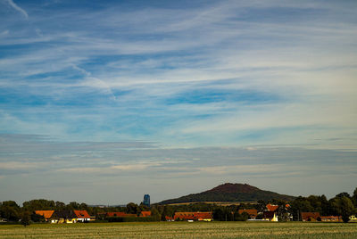 Scenic view of field against sky