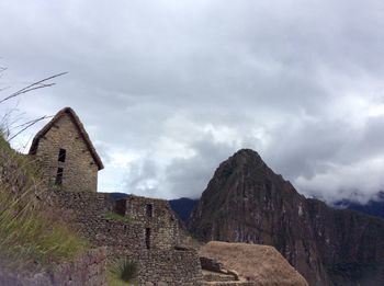 Low angle view of mountain against sky