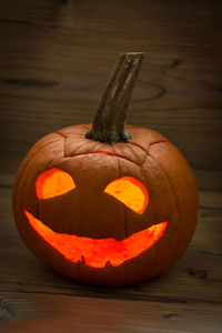 Close-up of pumpkin on table