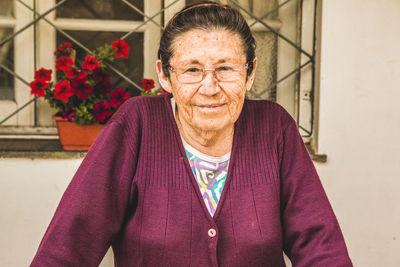 Portrait of smiling old woman