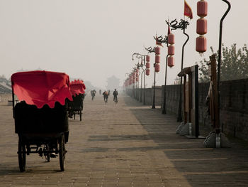 People walking on road