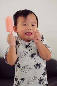 Close-up portrait of a smiling boy