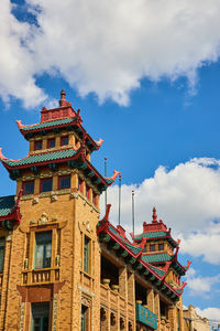 Low angle view of historic building against sky