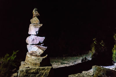 Close-up of stack of statue