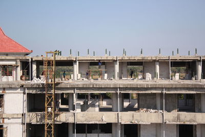 Exterior of building against clear sky