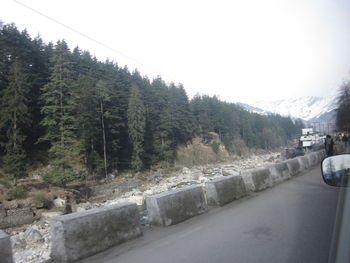 Road amidst trees against sky