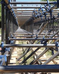 Row of wooden walkway