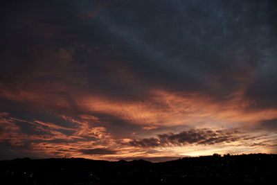 Scenic view of dramatic sky during sunset